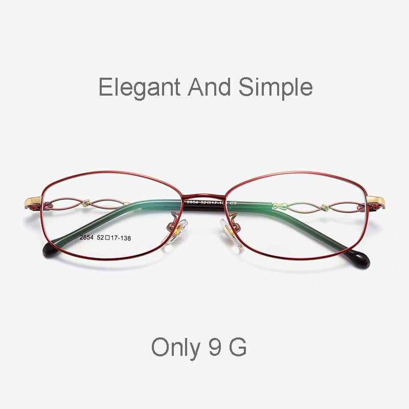 Hotony Women's Full Rim Rectangle Alloy Frame Spring Hinge Eyeglasses 2854 Full Rim Hotony   