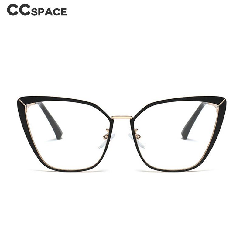 CCspace Unisex Full Rim Square Cat Eye Alloy Frame Eyeglasses 48104 Full Rim CCspace   