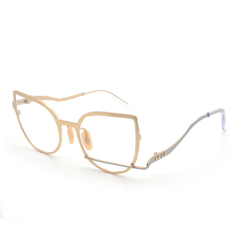 Muzz Women's Full Rim Square Cat Eye Titanium Frame Eyeglasses 0031 Full Rim Muzz C1  