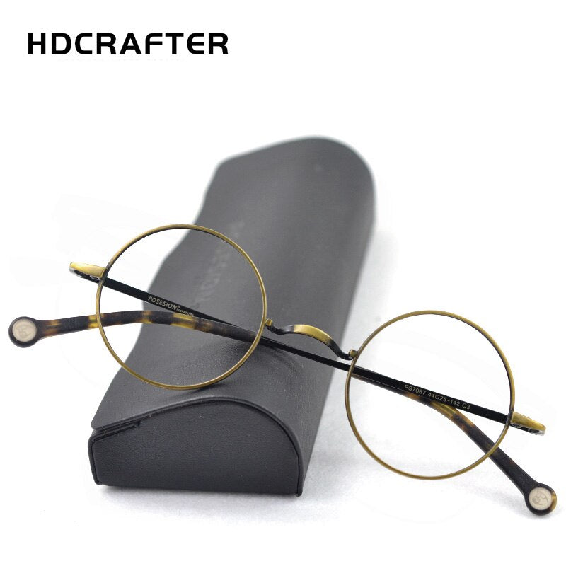 Hdcrafter Unisex Full Rim Round Alloy Frame Eyeglasses Ps7087 Full Rim Hdcrafter Eyeglasses   