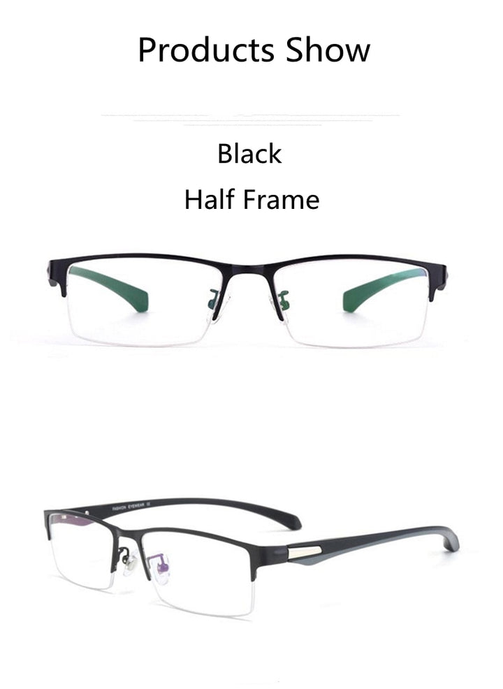 KatKani Men's Semi/Full Rim Alloy Frame Hyperopic Anti Blue Light Reading Glasses 66071-1 Reading Glasses KatKani Eyeglasses   