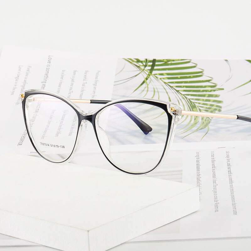 Hotony Women's Full Rim TR 90 Resin Cat Eye Frame Eyeglasses 7014 Full Rim Hotony   