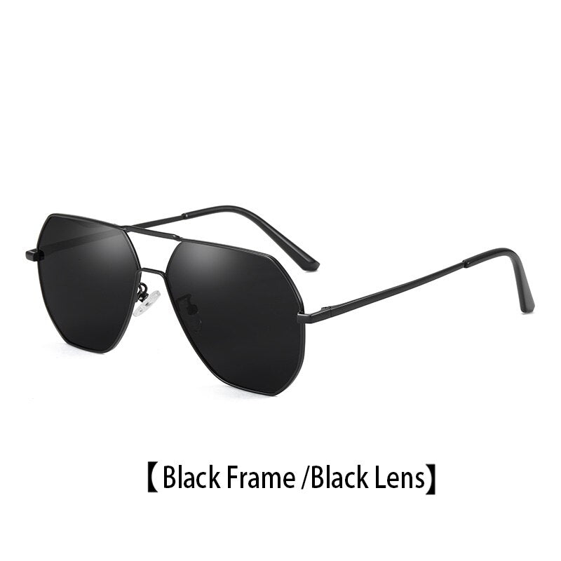 Aidien Men's Full Rim Alloy Frame Myopic Polarized Lens Sunglasses 8692 Sunglasses Aidien Black Frame 0 