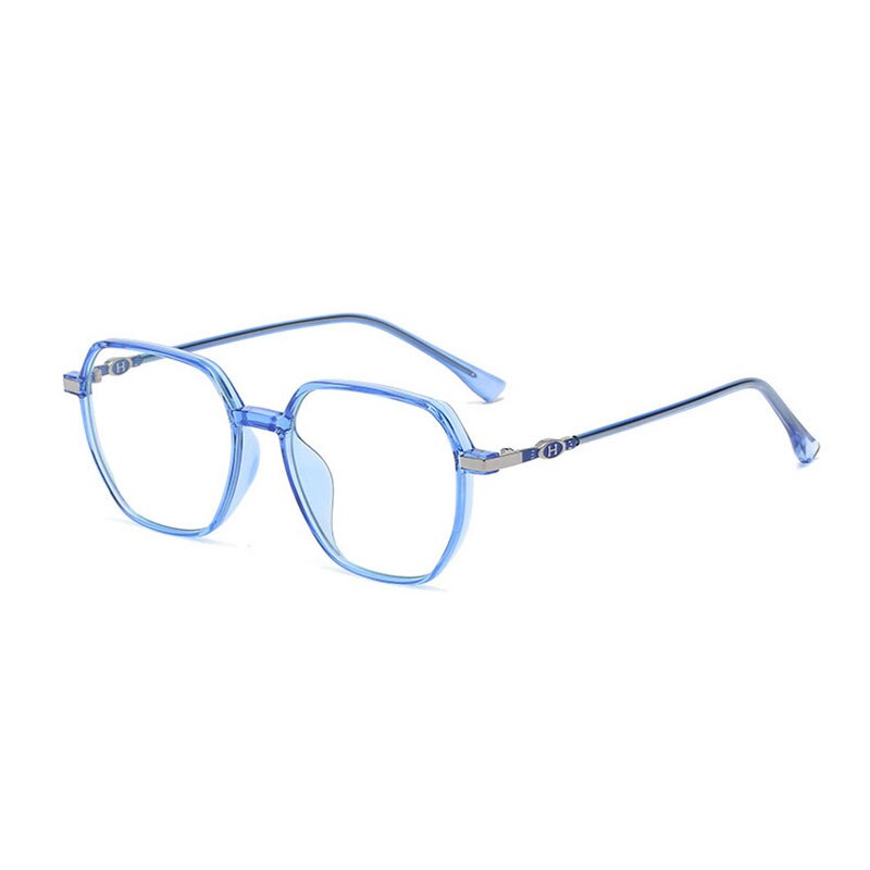 Handoer Unisex Full Rim Polygonal Square Tr 90 Eyeglasses Lk304 Full Rim Handoer Blue  