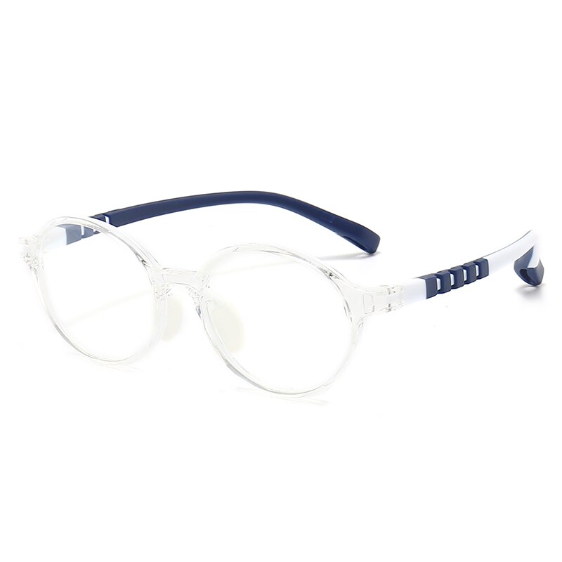 Oveliness Unisex Children's Full Rim Round Tr 90 Silicone Titanium Eyeglasses Trd108 Full Rim Oveliness c4 transparent blue  