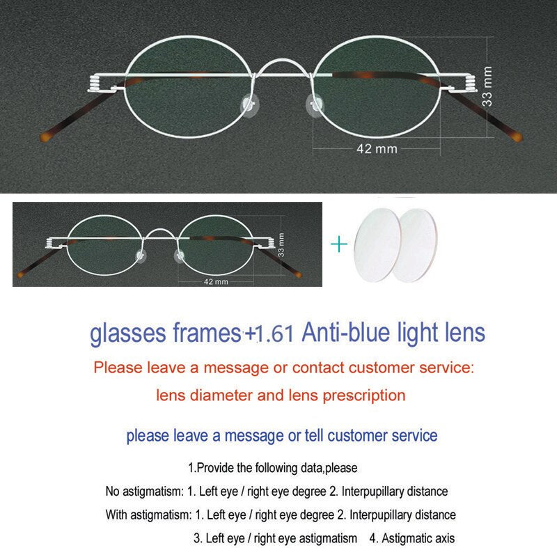 Unisex Stainless Steel Handcrafted Screwless Frame Eyeglasses Customizable Lenses Frame Yujo C3 China 