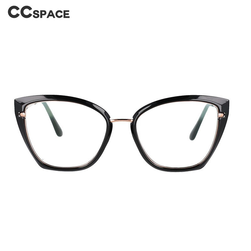 CCSpace Women's Full Rim Square Cat Eye Resin Frame Eyeglasses 53012 Full Rim CCspace   