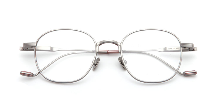 Muzz Men's Full Rim Round/Square B Titanium Frame Eyeglasses 21-22 Full Rim Muzz Square silver  