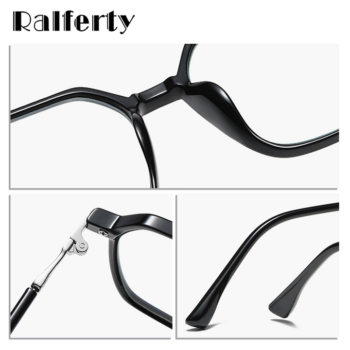Ralferty Women's Full Rim Irregular Sqare Alloy Acetate Eyeglasses D307 Full Rim Ralferty   