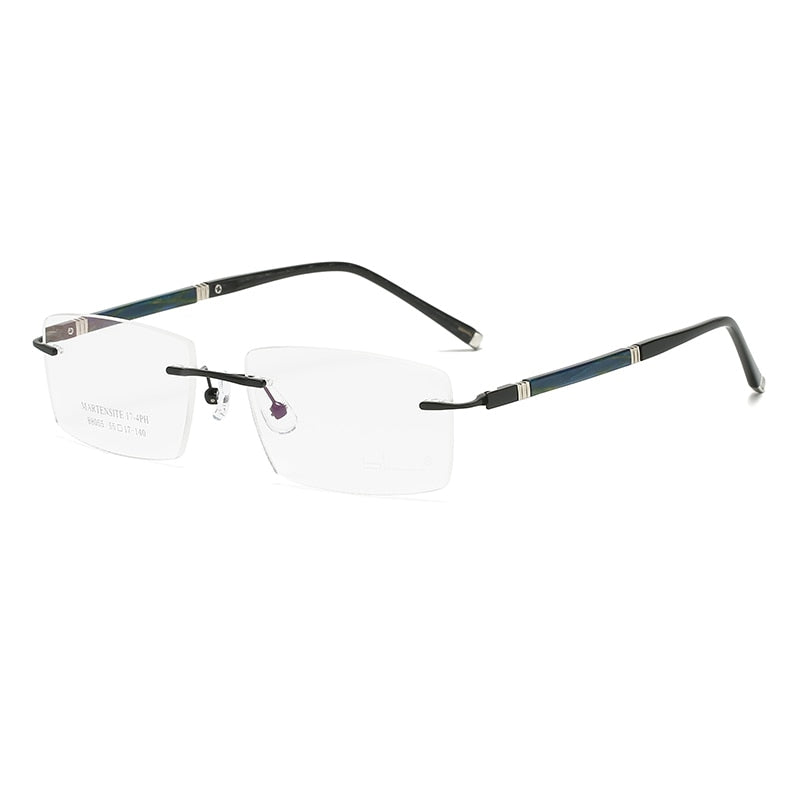 Zirosat 88055 Men's Eyeglasses Square Rimless Rimless Zirosat black  