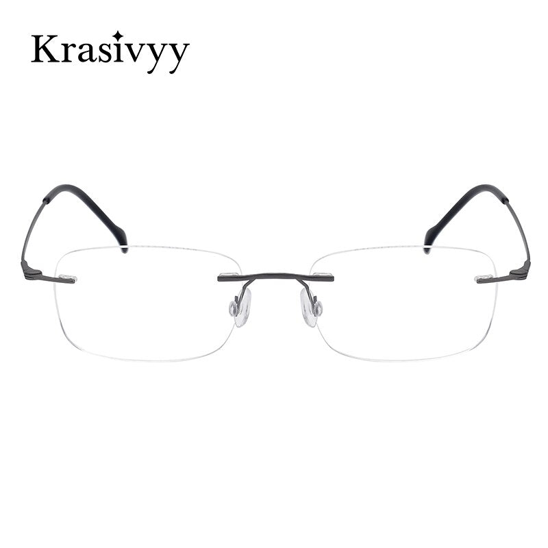 Krasivyy Unisex Rimless Glasses Square Screwless Titanium Eyeglasses Kr16006 Rimless Krasivyy   