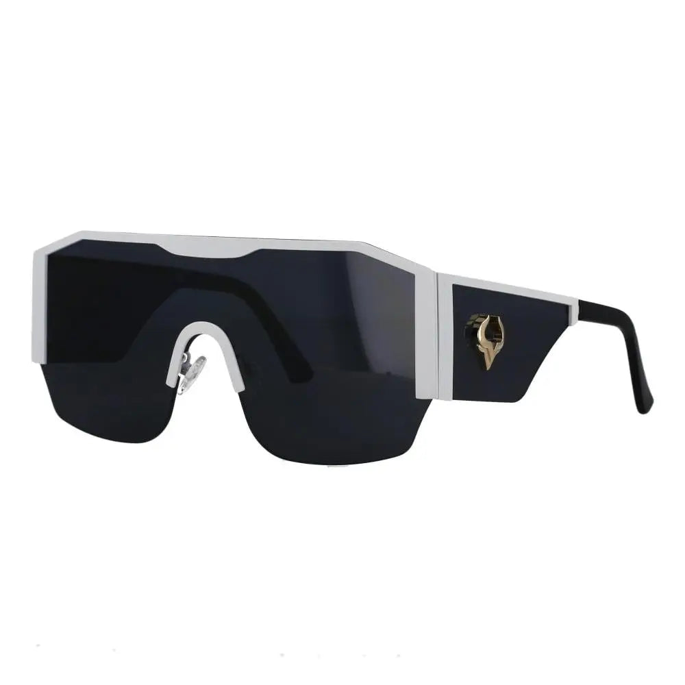 CCspace Women's Full Rim Oversized Square Resin Frame Sunglasses 53016 - White-Black