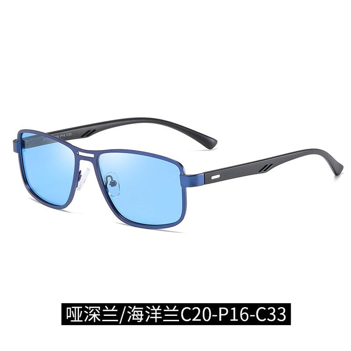 Men's Full Rim Alloy Frame Sunglasses Polarized Lenses 5925 Sunglasses Bclear C 20  