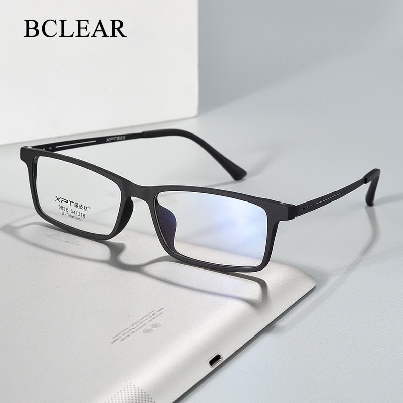 Unisex Full Rim Acetate Titanium Frame Eyeglasses Sc9826 Full Rim Bclear   