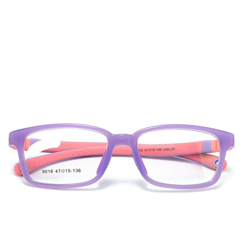 Children's Unisex Plastic Titanium Full Rim Frame Eyeglasses 9016 Full Rim Bclear   