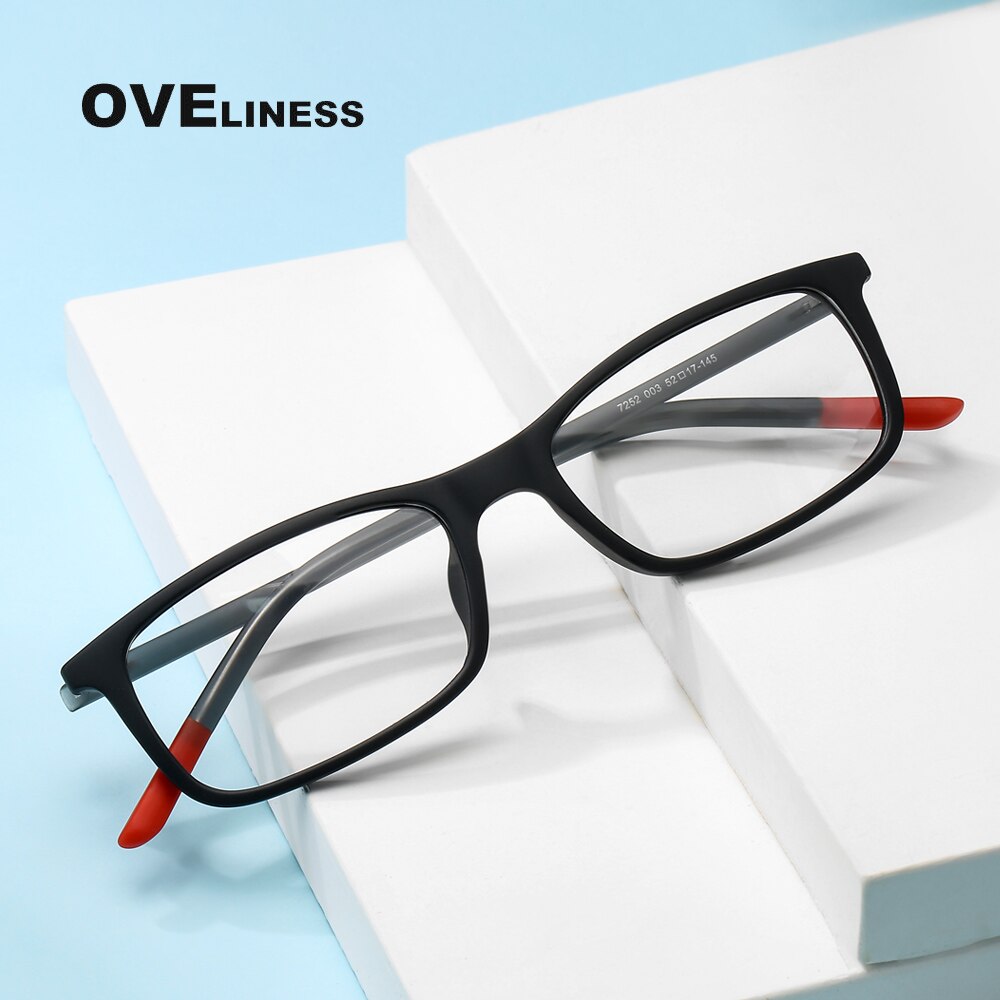 Oveliness Unisex Full Rim Square Tr 90 Titanium Eyeglasses 7252 Full Rim Oveliness   