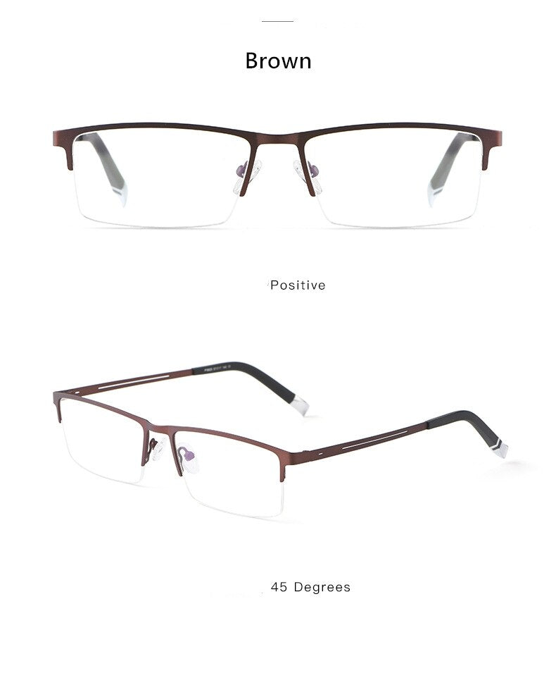 Yimaruili Unisex Semi Rim Alloy Frame Eyeglasses P8825 Semi Rim Yimaruili Eyeglasses   