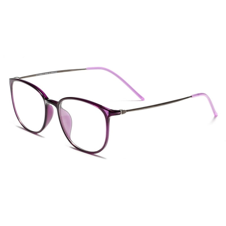 Yimaruili Unisex Full Rim β Titanium Frame Eyeglasses 2212B Full Rim Yimaruili Eyeglasses Purple  