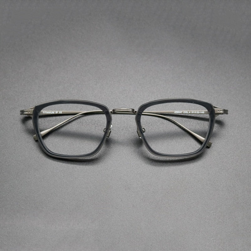 Gatenac Unisex Full Rim Square Acetate Titanium Frame Eyeglasses Gxyj548 Full Rim Gatenac 2  