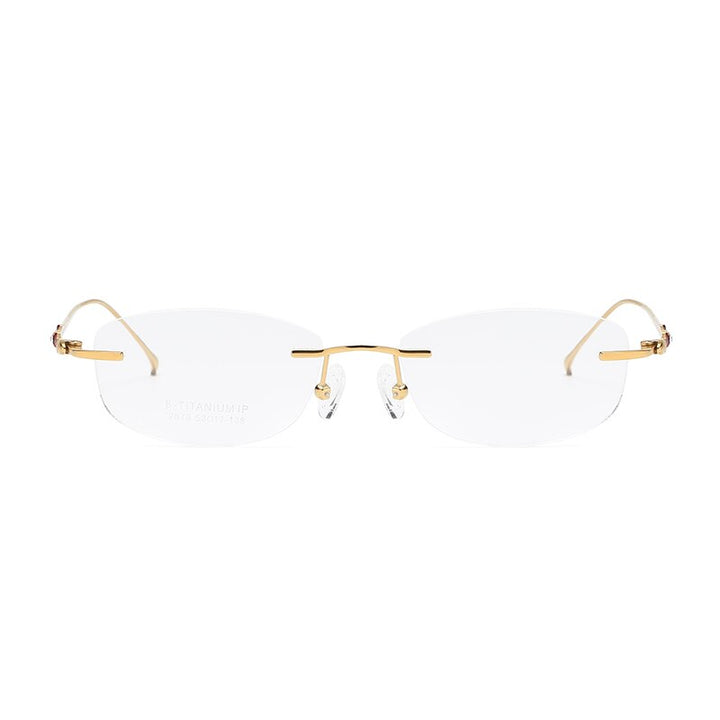 Zirosat 2879 Women's Eyeglasses Titanium Rimless Diamond Trimmed Rimless Zirosat   