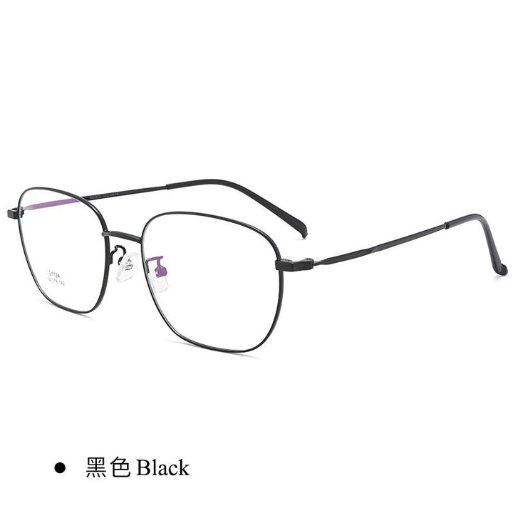 Men's Full Rim Titanium Alloy Frame Eyeglasses Zt1124 Full Rim Bclear black  