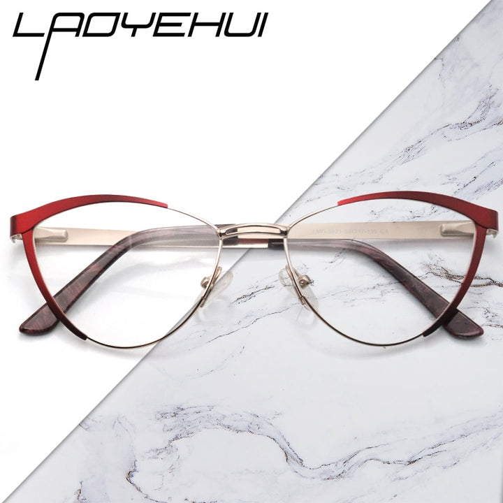 Laoyehui Women's Eyeglasses Cat Eye Alloy Frame 5821 Frame Laoyehui   