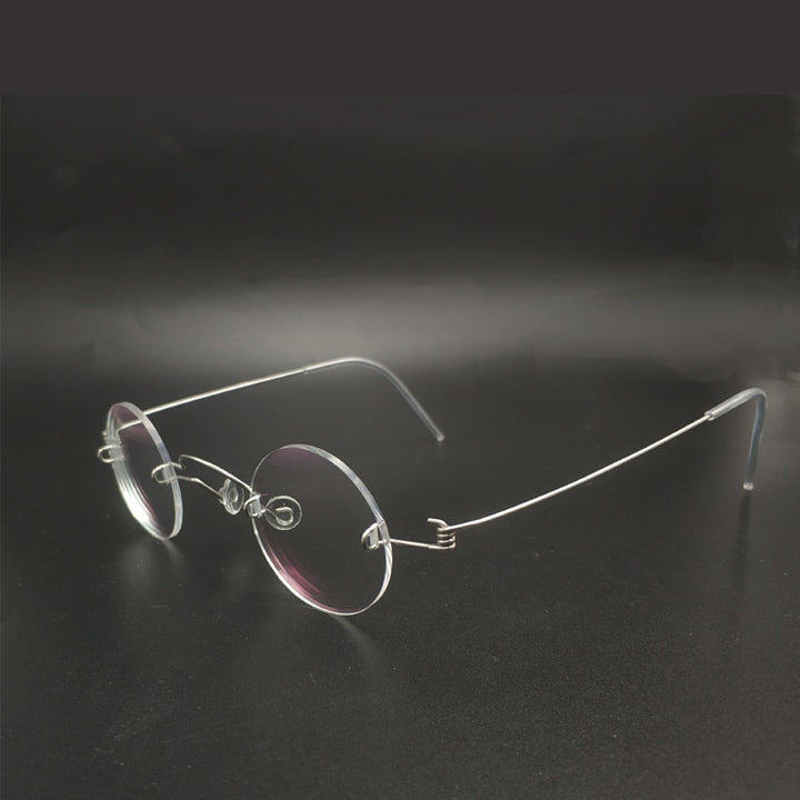 Unisex Handcrafted Small Round Screwless Rimless Reading Glasses Reading Glasses Yujo   