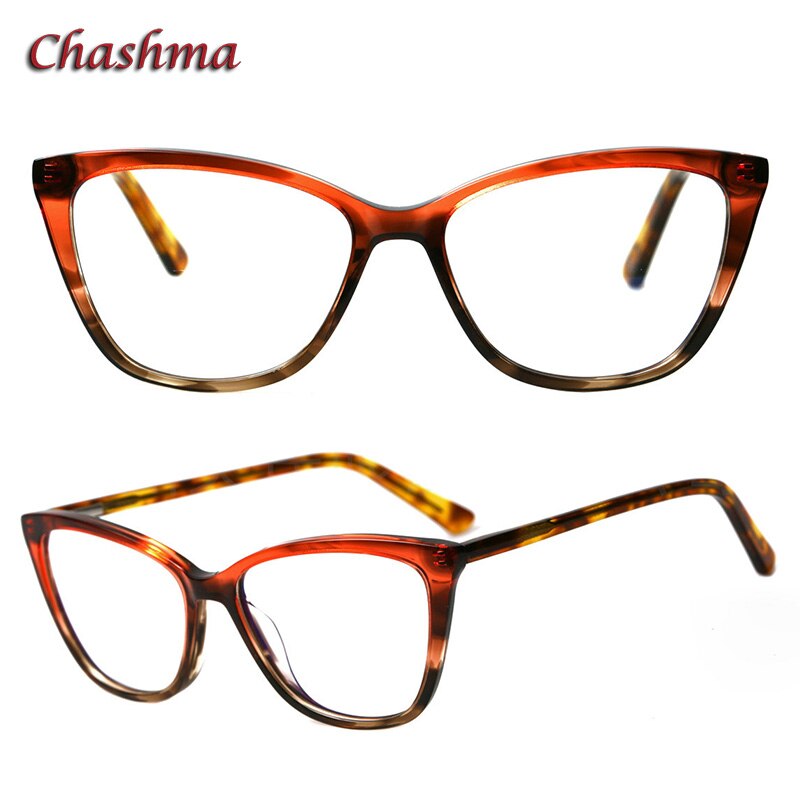 Chashma Ochki Women's Full Rim Square Cat Eye Acetate Eyeglasses 3030 Full Rim Chashma Ochki C2  