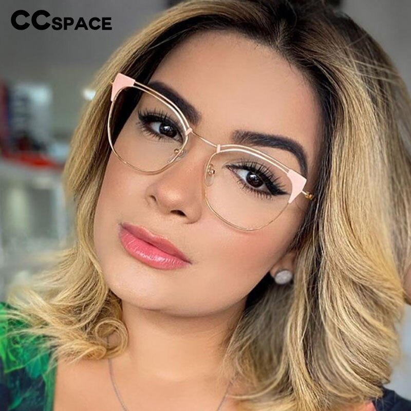 CCspace Women's Full Rim Cat Eye Alloy Frame Eyeglasses 45892 Full Rim CCspace   
