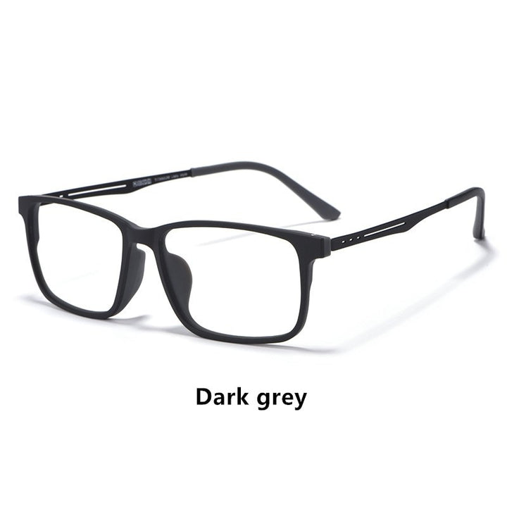 Yimaruili Unisex Eyeglasses Plastic Titanium 8g Large Glasses 8838 Frame Yimaruili Eyeglasses Black gray  
