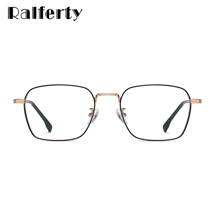 Ralferty Unisex Full Rim Irregular Square Alloy Eyeglasses D220 Full Rim Ralferty   