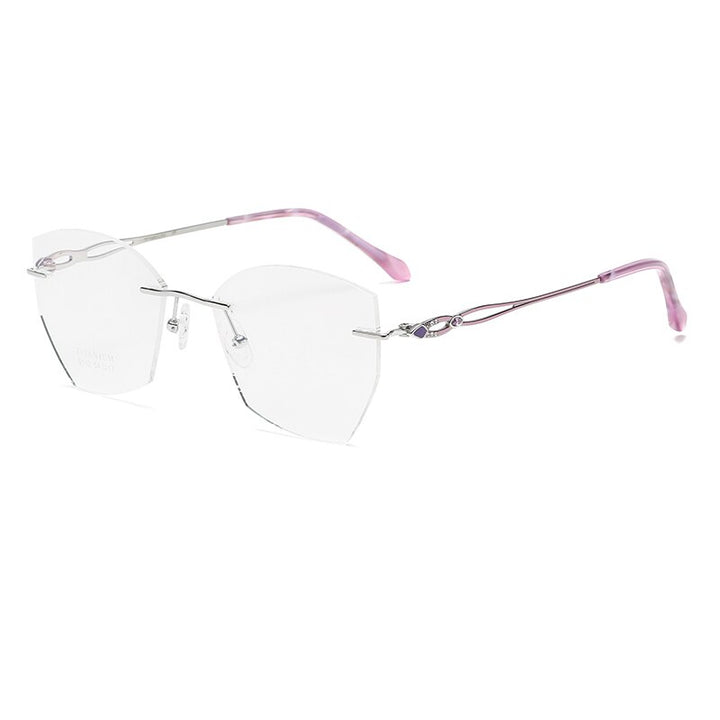 Zirosat 9112 Women's Eyeglasses Pure Titanium Rimless Rimless Zirosat purple  