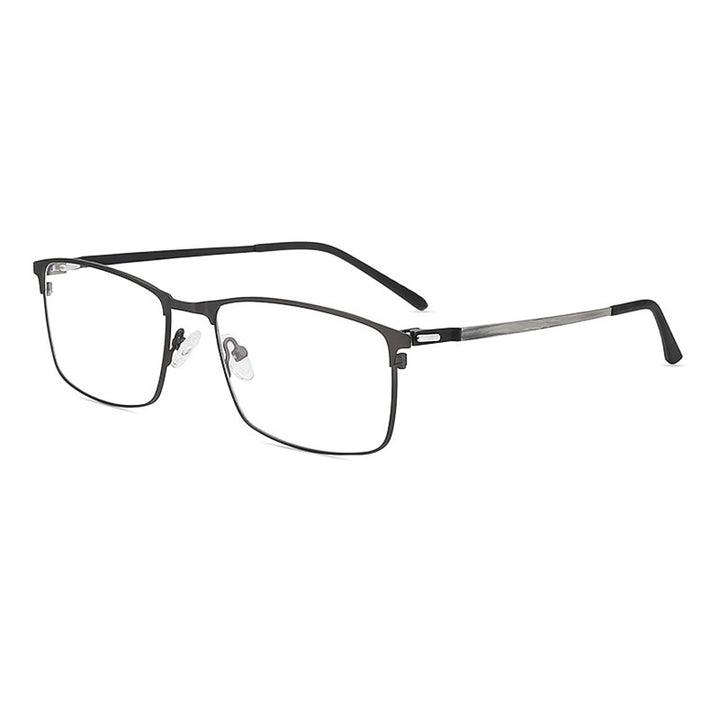 KatKani Men's Full Rim Alloy Square Frame Screwless Eyeglasses 9847 Full Rim KatKani Eyeglasses Gun  