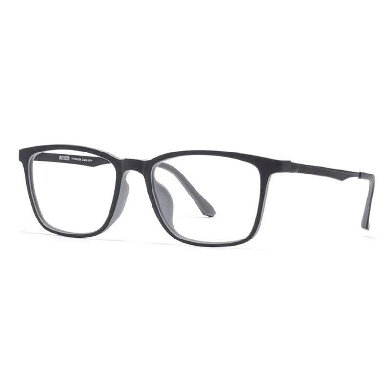 Unisex Eyeglasses Full Rim Ultem Frame Full Rim Brightzone Black-grey  