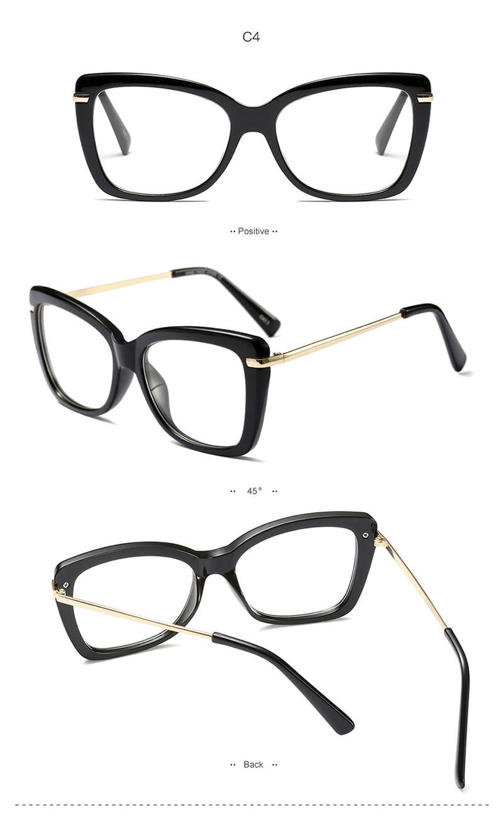 Hotony Women's Full Rim Cat Eye Acetate Frame Eyeglasses 97331 Full Rim Hotony   