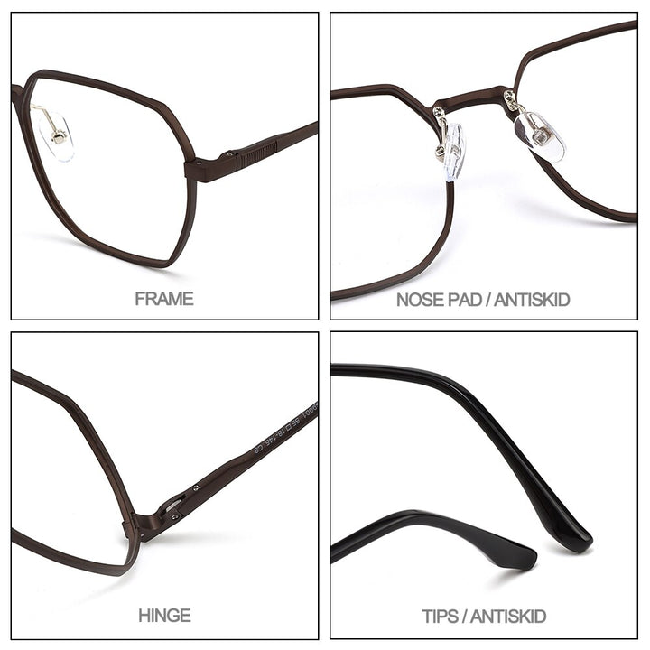 Men's Eyeglasses Hydronalium Frame With Spring Hinges Square Gf9001 Frame Gmei Optical   