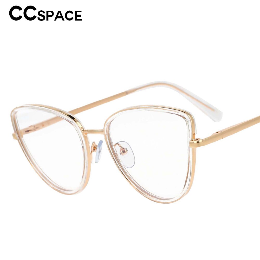 CCSpace Women's Full Rim Cat Eyel Tr 90 Titanium Frame Eyeglasses 53369 Full Rim CCspace   
