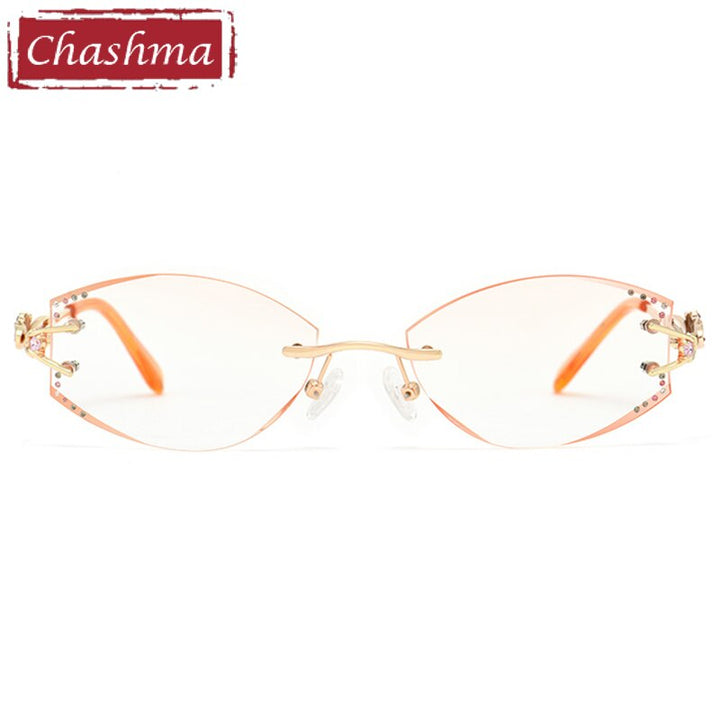 Chashma Ottica Women's Irregular Oval Titanium Eyeglasses Tinted Lenses 80363 Frame Chashma Ottica   
