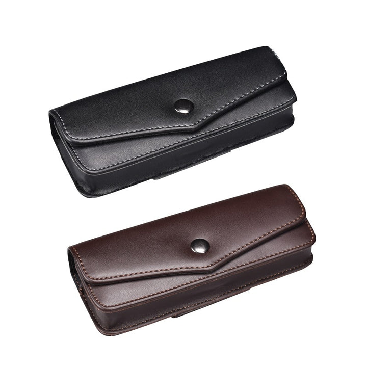 Men's Wearable PU Leather Eyeglass Case Box For Belts Case Cubojue Case one black 1 brown  