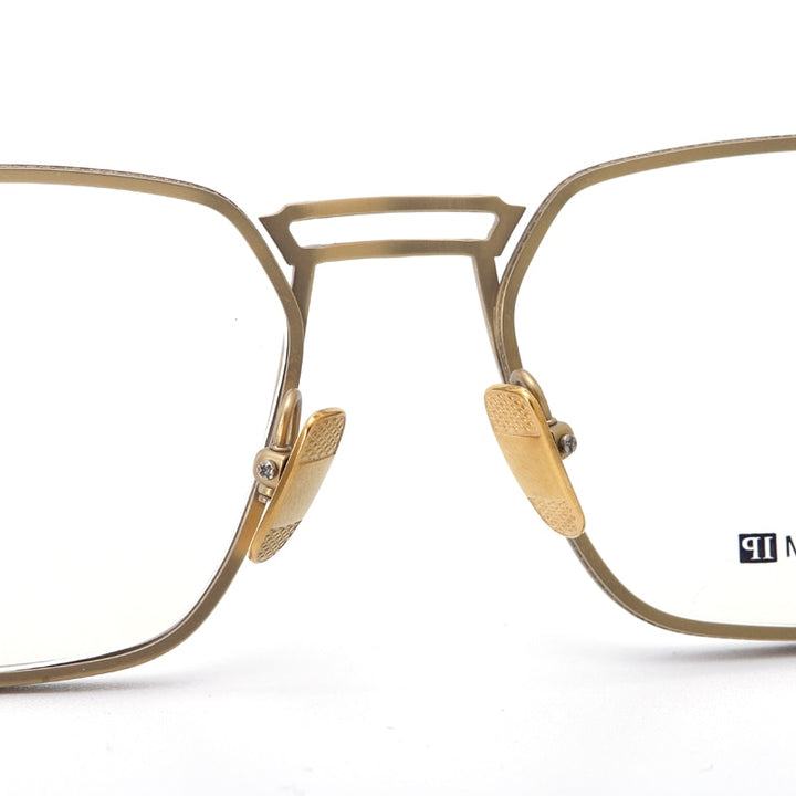 Muzz Men's Full Rim Square Titanium Frame Eyeglasses D125 Full Rim Muzz   