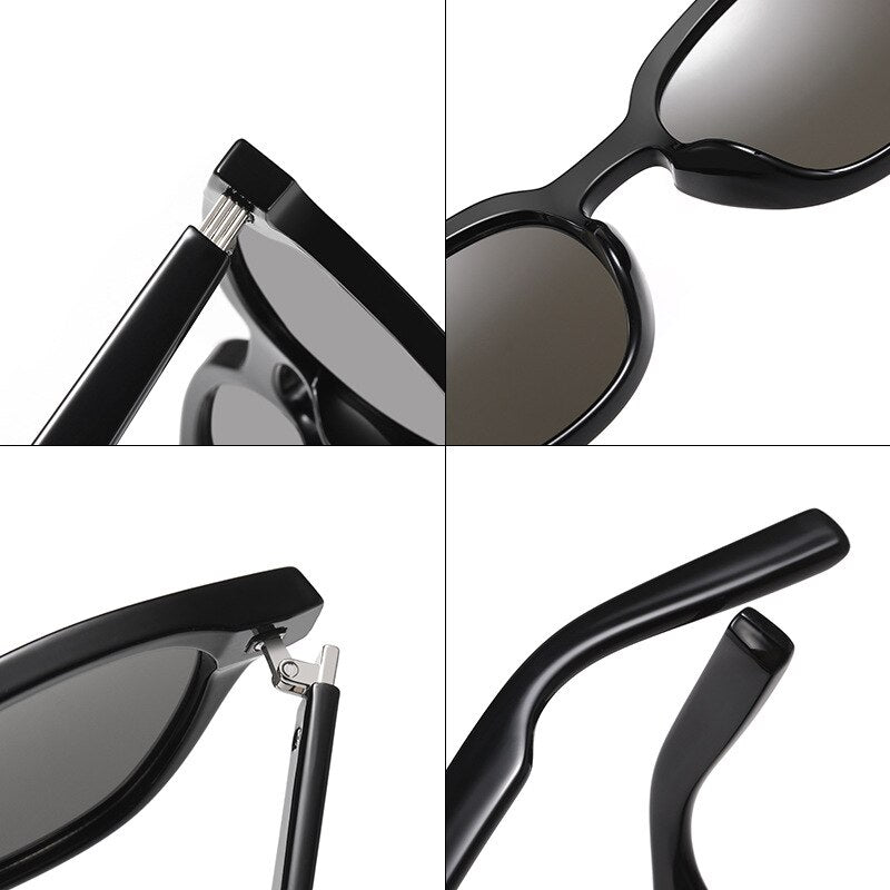 KatKani Unisex Full Rim Round TR 90 Resin Frame Sunglasses HD Nylon Lenses C2010 Sunglasses KatKani Sunglasses   