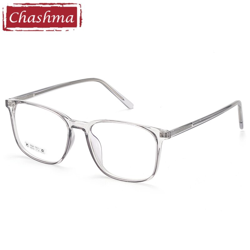 Unisex TR90 Plastic Titanium Frame Eyeglasses 8246 Frame Chashma Transparent Gray  
