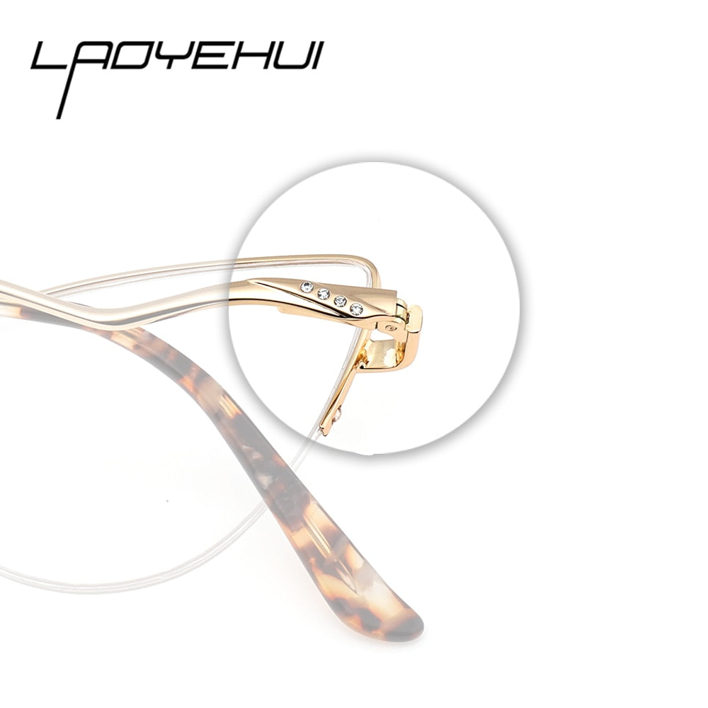 Laoyehui Women's Semi Rim Cat Eye Alloy Frame Reading Glasses 84511 Reading Glasses Laoyehui   