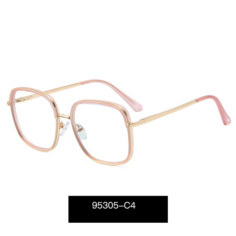 Hotony Women's Full Rim Square TR 90 Resin Frame Eyeglasses 95305 Full Rim Hotony C4  