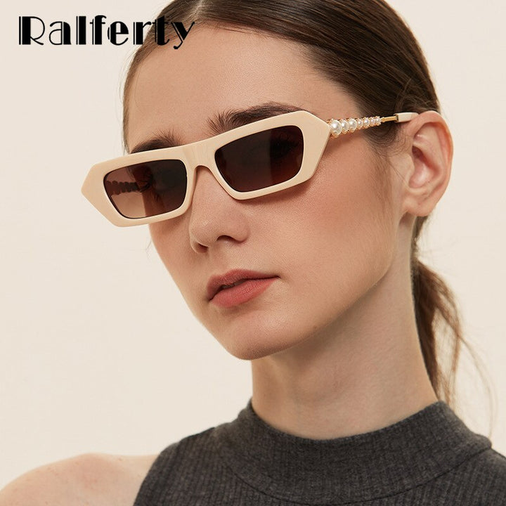 Ralferty Women's Sunglasses Small Rectangle W95089 Sunglasses Ralferty   