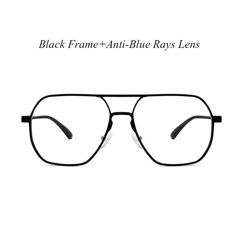 Unisex Eyeglasses Oversized Anti-Blue Rays Photochromic Lenses 8692 Frame Hdcrafter Eyeglasses Black Frame  