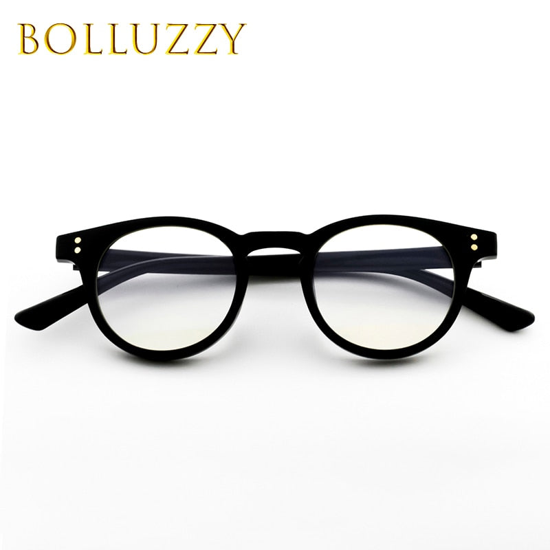 Bolluzzy Unisex Full Rim Round Acetate Eyeglasses 483823 Full Rim Bolluzzy   