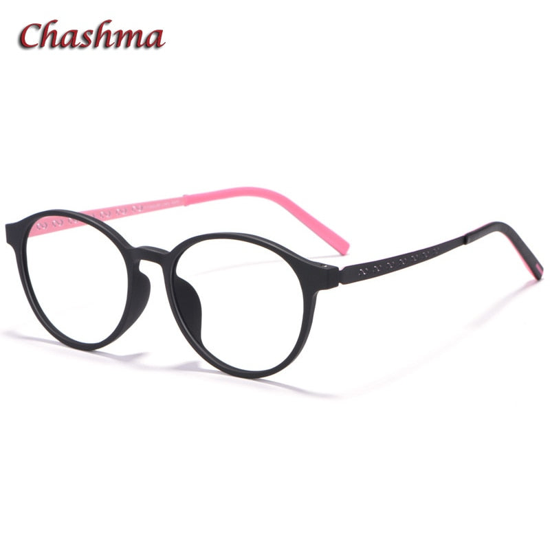 Chashma Ochki Unisex Full Rim Round Tr 90 Titanium Eyeglasses 8868 Full Rim Chashma Ochki Black Pink  