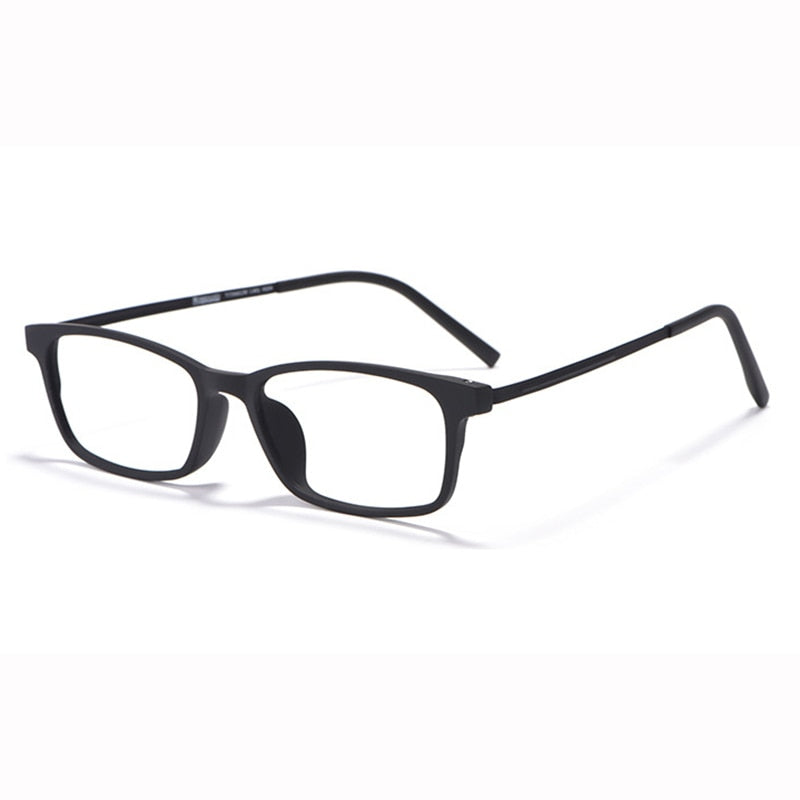 Hotony Unisex Full Rim Square Titanium Frame Eyeglasses 8802 Full Rim Hotony black  