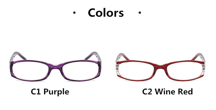 Women's Reading Glasses Imitation Diamond Glasses Purple Red Reading Glasses SunnyFunnyDay   